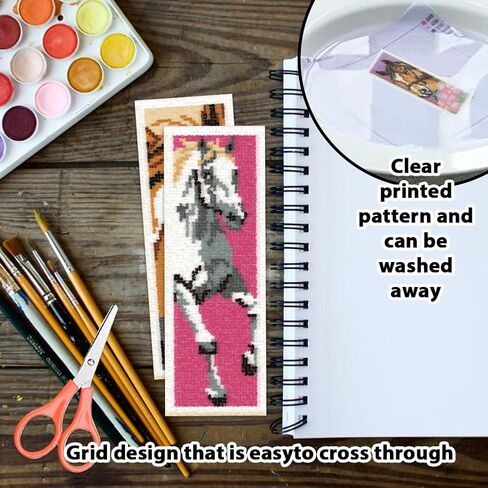 ORIGACH 6 Set Bees Cross Stitch Bookmark Kit for Beginner with Backing Felt Floss Instructions DIY Stamped Embroidery Bookmark Kit for Adults, Book Lovers in Saudi Arabia