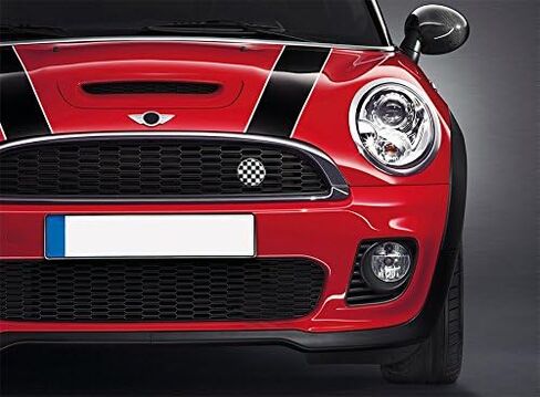 for Mini Cooper S Countryman Paceman Black White Checkered Front Grill Emblem Badge in Saudi Arabia