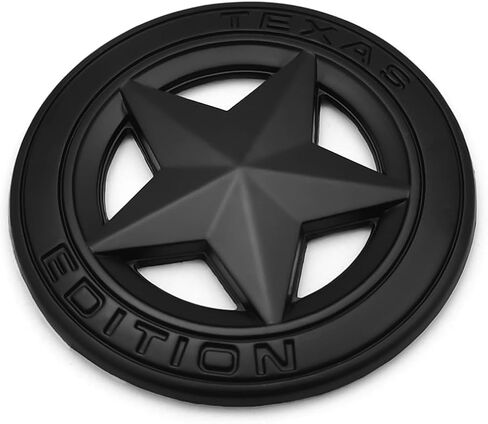 PTDecals 2PCS Texas Star Emblem Texas Edition Auto Car Badge Sticker Decals 7.5CM(2.95") (2 PCS Black) in Kuwait