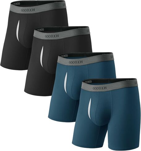 GOOTUCH Men's Silver-Ion Tech Underwear, Moisture Wicking Odor Control Bamboo Boxer Briefs, Wider Soft Waistband (2&4 Pack) in Saudi Arabia