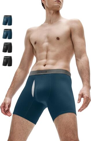 GOOTUCH Men's Silver-Ion Tech Underwear, Moisture Wicking Odor Control Bamboo Boxer Briefs, Wider Soft Waistband (2&4 Pack) in Saudi Arabia