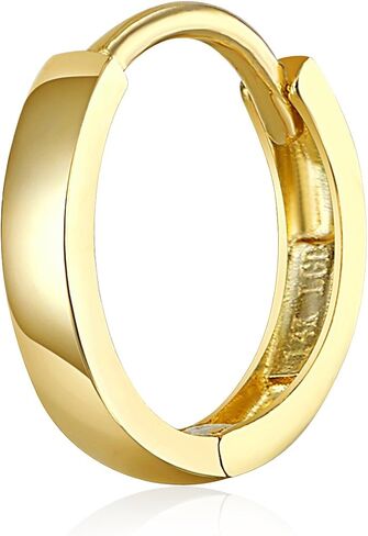 TWJC 14k REAL Yellow OR White Gold 2mm Thickness Huggie Earrings (11 x 11 mm) in Saudi Arabia