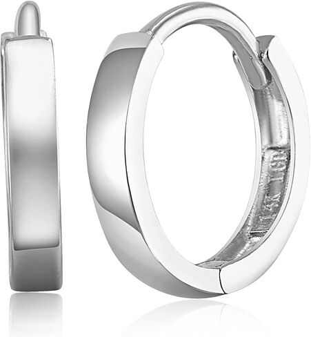 TWJC 14k REAL Yellow OR White Gold 2mm Thickness Huggie Earrings (11 x 11 mm) in Saudi Arabia