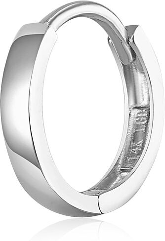 TWJC 14k REAL Yellow OR White Gold 2mm Thickness Huggie Earrings (11 x 11 mm) in Saudi Arabia