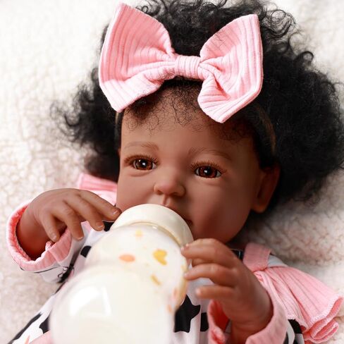 BABESIDE Black Baby Dolls Girl - 20 -Inch Lifelike Realistic Newborn Baby Dolls Real Life Baby with Clothes and Toy Gift for Kids Age 3+ - Megan in Saudi Arabia