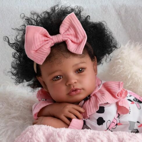 BABESIDE Black Baby Dolls Girl - 20 -Inch Lifelike Realistic Newborn Baby Dolls Real Life Baby with Clothes and Toy Gift for Kids Age 3+ - Megan in Saudi Arabia
