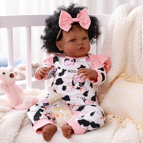 BABESIDE Black Baby Dolls Girl - 20 -Inch Lifelike Realistic Newborn Baby Dolls Real Life Baby with Clothes and Toy Gift for Kids Age 3+ - Megan in Saudi Arabia