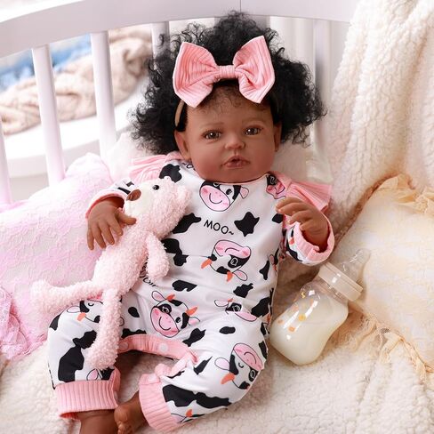 BABESIDE Black Baby Dolls Girl - 20 -Inch Lifelike Realistic Newborn Baby Dolls Real Life Baby with Clothes and Toy Gift for Kids Age 3+ - Megan in Saudi Arabia