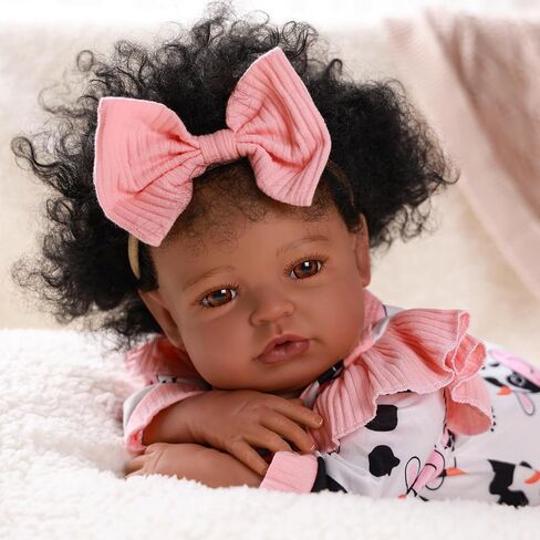 BABESIDE Black Baby Dolls Girl - 20 -Inch Lifelike Realistic Newborn Baby Dolls Real Life Baby with Clothes and Toy Gift for Kids Age 3+ - Megan in Saudi Arabia