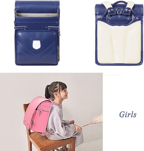 Randoseru Blue Backpack اليابانية الأوتوماتيكية للمدرسة Senior Backproof Pu Leather in Kuwait