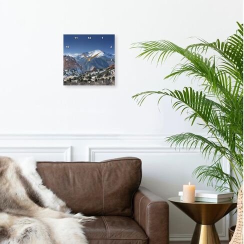 3dRose DPP_38673_1 Colorado Mountains Pikes Peak Wall Clock, 10 by 10-Inch in Saudi Arabia