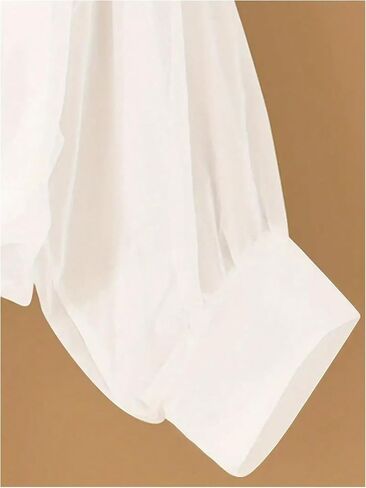 MakeMeChic Women's Chiffon Blouses Going Out Tops Long Sleeve Collared Shirt Oversized Blouse Top in Saudi Arabia