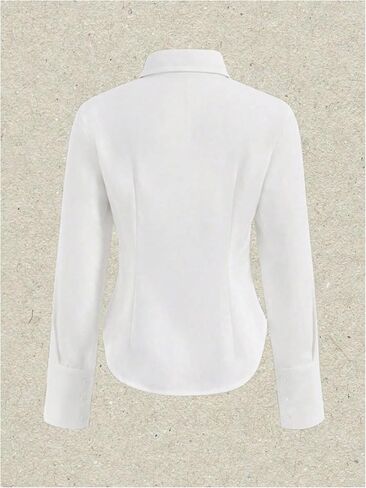 SweatyRocks Women's Button Down Long Sleeve Blouse Collared Slim Fit Dress Shirts with Tie in Saudi Arabia
