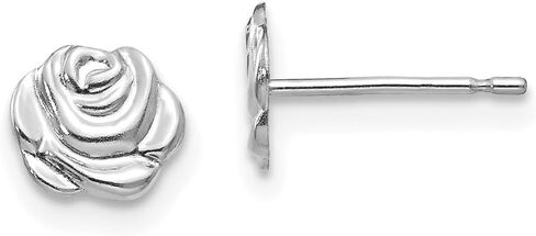 Diamond2DEAL 14K الذهب الأبيض مقاطع مقودات روز (L- 0.2 بوصة ، W- 0.2 بوصة) in Saudi Arabia