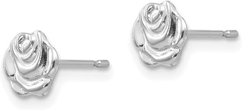 Diamond2DEAL 14K الذهب الأبيض مقاطع مقودات روز (L- 0.2 بوصة ، W- 0.2 بوصة) in Saudi Arabia