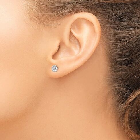 Diamond2DEAL 14K الذهب الأبيض مقاطع مقودات روز (L- 0.2 بوصة ، W- 0.2 بوصة) in Saudi Arabia