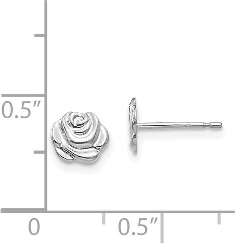 Diamond2DEAL 14K الذهب الأبيض مقاطع مقودات روز (L- 0.2 بوصة ، W- 0.2 بوصة) in Saudi Arabia