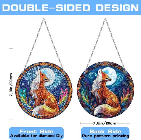 VAIIEYO Eagle Diamond Painting Hanging Ornament,National Flag Diamond Painting Suncatchers Double Side Hanging Kit with Chain, 7.5x7.5 inch Crystal Pendant Art Craft for Gift Home Wall Door Decoration in Saudi Arabia