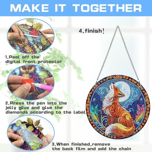 VAIIEYO Eagle Diamond Painting Hanging Ornament,National Flag Diamond Painting Suncatchers Double Side Hanging Kit with Chain, 7.5x7.5 inch Crystal Pendant Art Craft for Gift Home Wall Door Decoration in Saudi Arabia