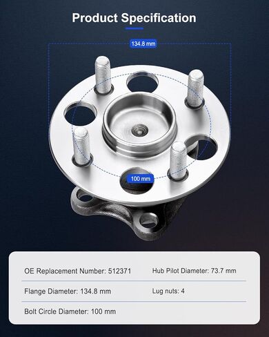 ECCPP REAT 4 LUGS WHELE BEARING و RUPBLY FOR 2007-2011 لـ TOYOTA YARIS WHELE HUB محامل 512371 in Saudi Arabia