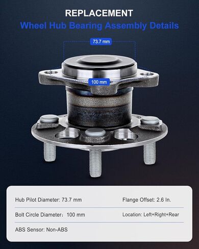 ECCPP REAT 4 LUGS WHELE BEARING و RUPBLY FOR 2007-2011 لـ TOYOTA YARIS WHELE HUB محامل 512371 in Saudi Arabia