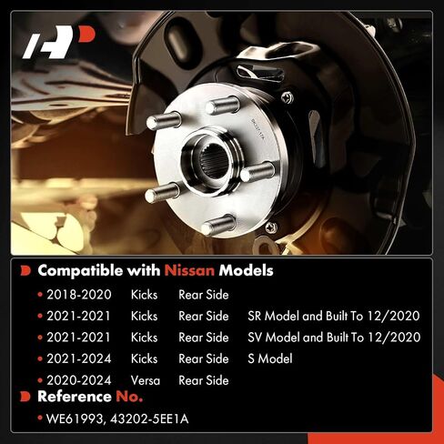 A-Premium 2 X Bear Wheel Wheel and Hub Assembly مع 4-LUG متوافق مع نيسان بالعكس 2020-2024 ، ركلات 2018-2024 in Saudi Arabia