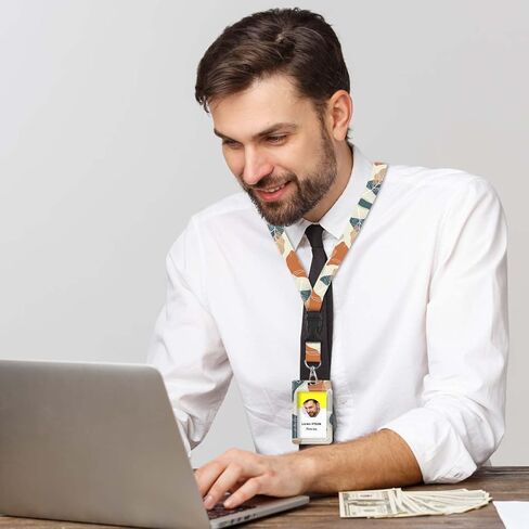 حبل لشارات الهوية ، 2 حزمة حامل شارة معرف أفقي ورأسي ， أزياء نمط طباعة الألوان الرجال والنساء الحبل الشحري لشارات الهوية ， المحيط الأزرق in Kuwait