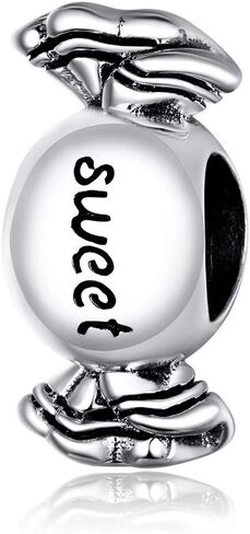 925 Sterling Silver Chocolate Cake Charm Poached Egg Charm Biscuit Charm Rainbow Ice Cream Charm Sweet Candy Charm for Pandora Charm Bracelet in Kuwait
