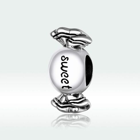 925 Sterling Silver Chocolate Cake Charm Poached Egg Charm Biscuit Charm Rainbow Ice Cream Charm Sweet Candy Charm for Pandora Charm Bracelet in Kuwait