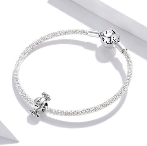 925 Sterling Silver Chocolate Cake Charm Poached Egg Charm Biscuit Charm Rainbow Ice Cream Charm Sweet Candy Charm for Pandora Charm Bracelet in Kuwait
