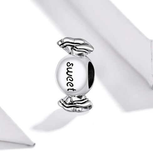 925 Sterling Silver Chocolate Cake Charm Poached Egg Charm Biscuit Charm Rainbow Ice Cream Charm Sweet Candy Charm for Pandora Charm Bracelet in Kuwait