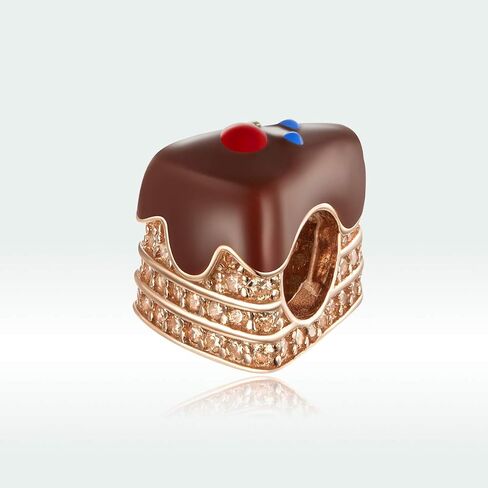 925 Sterling Silver Chocolate Cake Charm Poached Egg Charm Biscuit Charm Rainbow Ice Cream Charm Sweet Candy Charm for Pandora Charm Bracelet in Kuwait