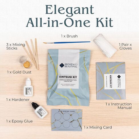 Kintsugi Repair Kit by Broken to Beautiful - The Artisan's Choice of Kintsugi Kit (Large - NEW) in Saudi Arabia