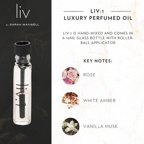 Sarah Maxwell Beauty LIV:2 Luxury Perfumed Oil for Women - 10ml Roll On Fragrance Oil with Metal Rollerball Applicator. Fresh, Fruity & Radiant Scent. Vegan, Paraben Free & Cruelty Free. Pack of 1 in Saudi Arabia