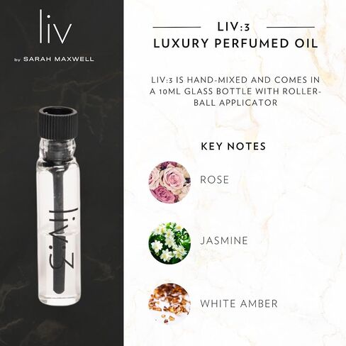 Sarah Maxwell Beauty LIV:2 Luxury Perfumed Oil for Women - 10ml Roll On Fragrance Oil with Metal Rollerball Applicator. Fresh, Fruity & Radiant Scent. Vegan, Paraben Free & Cruelty Free. Pack of 1 in Saudi Arabia