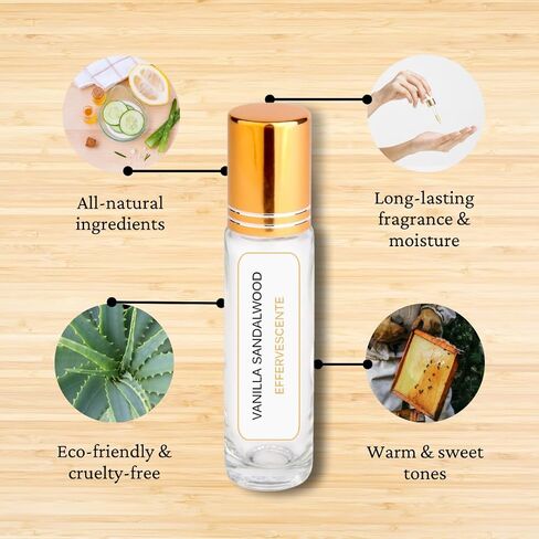 Vanilla Sandalwood Perfume Essential Oil Roll On All Natural 10mL (0.34 Fl Oz) in Saudi Arabia
