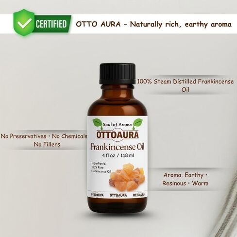 زيت اللبان الأساسي - 4 Fl Oz / 118ml - 100 ٪ من الدرجة النقية والطبيعية والعلاجية ، مثالية لاستخدام الناشر والعلاج العطري in Saudi Arabia