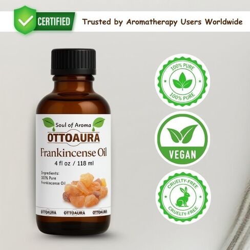 زيت اللبان الأساسي - 4 Fl Oz / 118ml - 100 ٪ من الدرجة النقية والطبيعية والعلاجية ، مثالية لاستخدام الناشر والعلاج العطري in Saudi Arabia