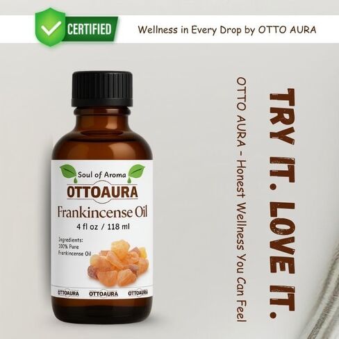 زيت اللبان الأساسي - 4 Fl Oz / 118ml - 100 ٪ من الدرجة النقية والطبيعية والعلاجية ، مثالية لاستخدام الناشر والعلاج العطري in Saudi Arabia
