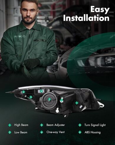 SCITOO Headlight Assembly Fit for Buick Regal 2014-2017 Headlamps Driver Side in Saudi Arabia