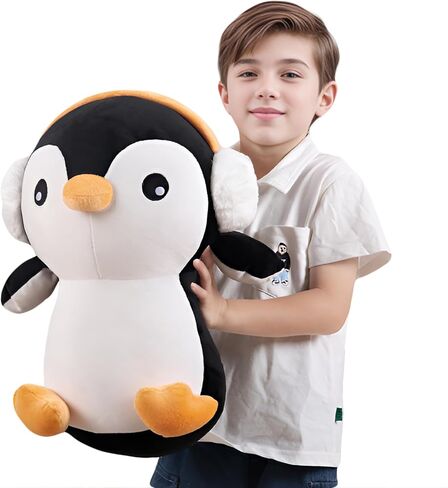 16 "لطيف من طيور البطريق الكبرى أفخم وسادة ناعمة وسادة ، والحيوانات البطريق الكبير محشو بالحيوانات ديكور غرفة ، وهدية للفتيات والفتيان عيد الميلاد ، وعيد الميلاد in Kuwait