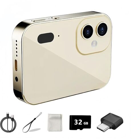 D6 Digital Camera with Auto Focus & 4K Video Recording - 64MP Portable Compact UHD Camera, 16X Digital Zoom, Anti-Shake, Includes 32GB Card - for Teens & Adult Beginners (Pink) in Saudi Arabia