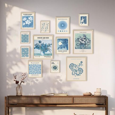 AROUTDE LIGHT Blue Wall Art Matisse Modern Wall Decor Coquette Coquette Aealthetic Blue Pictures Gallery Prints for Living Room Bedroon Dorm Set of 12 ( in Saudi Arabia