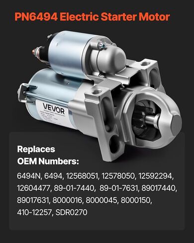 Vevor Starter 6494 ، استبدال المحرك المبدئي متوافق مع Buick Rainier V8 5.3L 2004-2007 ، Cadillac Escalade V8 5.3L 2003-2005 ، Chevrolet GMC Isuzu Saab ، OEM 12568051 89-01-7440 8901740 SDR0270 in Kuwait