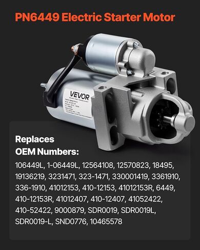 Vevor Starter 6494 ، استبدال المحرك المبدئي متوافق مع Buick Rainier V8 5.3L 2004-2007 ، Cadillac Escalade V8 5.3L 2003-2005 ، Chevrolet GMC Isuzu Saab ، OEM 12568051 89-01-7440 8901740 SDR0270 in Kuwait