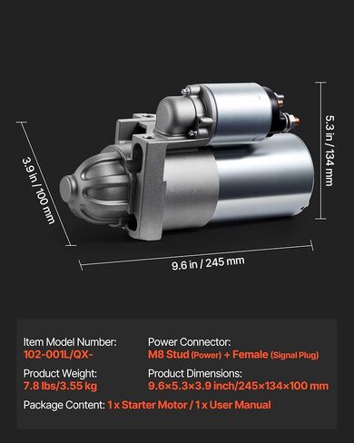 Vevor Starter 6494 ، استبدال المحرك المبدئي متوافق مع Buick Rainier V8 5.3L 2004-2007 ، Cadillac Escalade V8 5.3L 2003-2005 ، Chevrolet GMC Isuzu Saab ، OEM 12568051 89-01-7440 8901740 SDR0270 in Kuwait