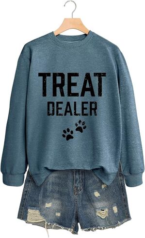 تعامل مع تاجر Swestshirt Women Dog Paw Print Shirt Funcy Furmor Chorm Owner Sweatshirt Puppy Lover Gift Top Top in Kuwait