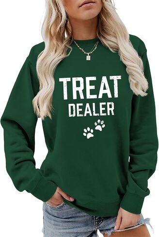 تعامل مع تاجر Swestshirt Women Dog Paw Print Shirt Funcy Furmor Chorm Owner Sweatshirt Puppy Lover Gift Top Top in Kuwait