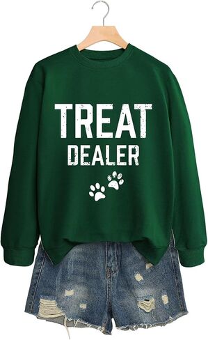 تعامل مع تاجر Swestshirt Women Dog Paw Print Shirt Funcy Furmor Chorm Owner Sweatshirt Puppy Lover Gift Top Top in Kuwait