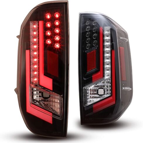 تتوافق مصابيح ذيل LED Autowiki ل 2014-2020 Toyota Tundra Lamps مع الإسكان الأسود اللامع/العدسة الصافية/الدليل الأحمر 2pcs in Saudi Arabia